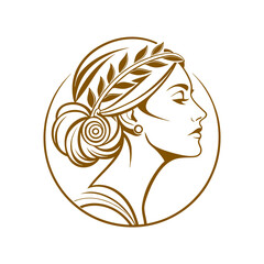a luxurious elegant logo featuring a woman's face vector art