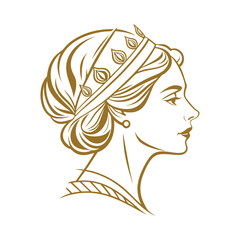 a luxurious elegant logo featuring a woman's face vector art