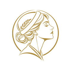 a luxurious elegant logo featuring a woman's face vector art