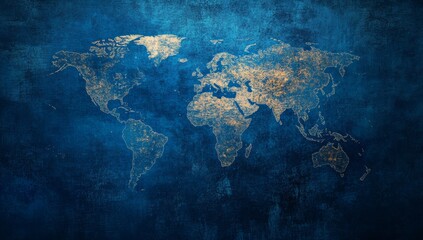 Digital blue background with a global map and shield symbol for cybersecurity, protection from a clipping path or data transfer concept