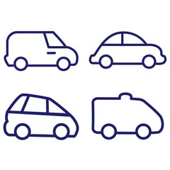 Naklejka premium Linear car icon. Universal car icon to use in web and mobile UI, car basic UI elements. Line with editable stroke. Eps 10. Vector illustration.