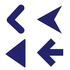 Arrows set black. Arrows pointing to the left icon set. Vector set of trendy black arrows in flat style. Collection of simple vector arrows. Cursors icons. Vector illustration. Eps 10. Vector illustra