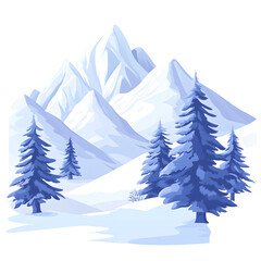 Snowy Mountain Peaks Winter Landscape Snow Frost Nature Outdoors