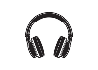 Headphone icon silhouette vector illustration, modern earphone symbol isolated on white background.