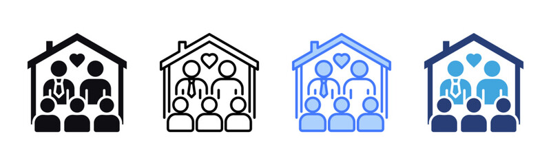 Obraz premium Family icon sheet multiple style collection