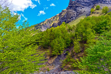 Wanderweg von Weisstannen im Weisstannental zur Wasserfallarena von Batöni, Mels, Kanton St. Gallen