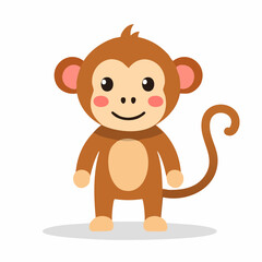 Obraz premium Einfacher Affe als Vektorgrafik, Symbol für Intelligenz, Verspieltheit und Natur.