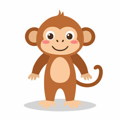 Obraz premium Einfacher Affe als Vektorgrafik, Symbol für Intelligenz, Verspieltheit und Natur.