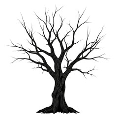 Obraz premium Leafless Tree Isolated on Transparent Background