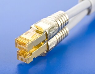 Close-up of network cable connector