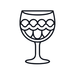 Minimalist Icon of a Wine Glass with Abstract Water Design Inside, wine glass icon vector illustration