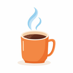 Obraz premium Schlichte Kaffeetasse mit aufsteigendem Dampf