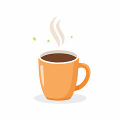 Obraz premium Schlichte Kaffeetasse mit aufsteigendem Dampf