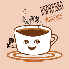 Espresso Yourself , Singing Coffee Cup Art
