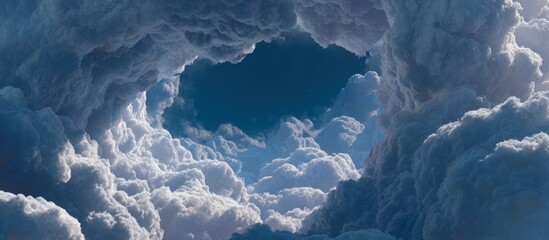 Vast sky framed by dense clouds