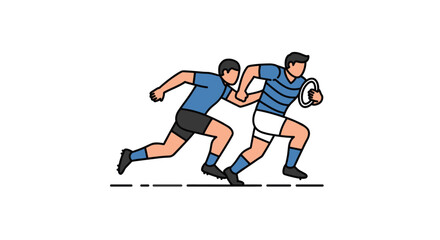 Fototapeta premium Rugby Player Sprinting with Ball
