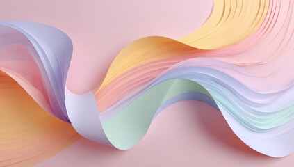 Abstract pastel paper ribbons