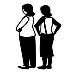 Vintage Italian film poster style of two elderly women in Tuscan courtyard shadows tension secrets bold colors dramatic light