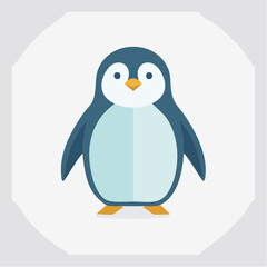 Naklejka premium Minimalistischer Pinguin als Vektorgrafik, Symbol für Kälte, Gemeinschaft und Natur.