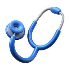 Blue stethoscope medical tool isolated on transparent background