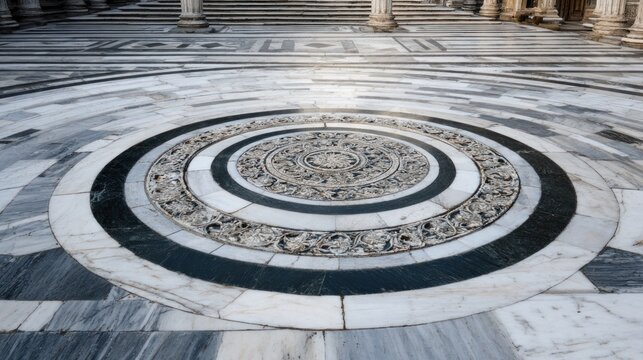 Ornate marble floor design