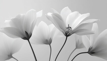 Close-up grayscale floral arrangement