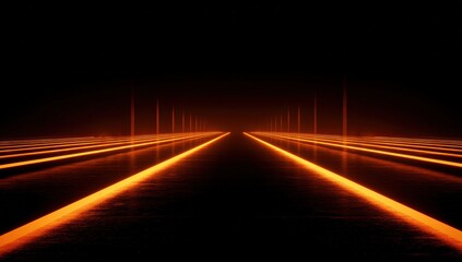 Obraz premium A futuristic, glowing orange road