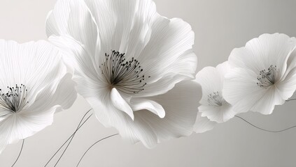 Elegant white flowers in soft light