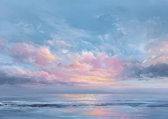 Pastel sky and sea landscape