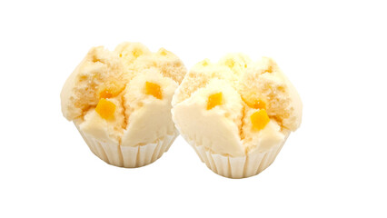 Pui Fai is Thai dessert cake made from flour and sugar on Transparent background.