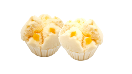 Pui Fai is Thai dessert cake made from flour and sugar on Transparent background.