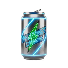 3d icon of Energy drink can glowing isolated 
