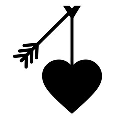 Obsidian heart pierced by silver arrow, golden dust falling in void, surreal hyperreal symbol of isolation and beauty