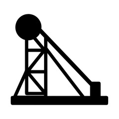 Photorealistic Medieval Trebuchet Siege Engine Against Stormy Sky Besieging Castle with Smoke and Fire