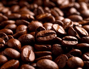 Close-up of roasted coffee beans