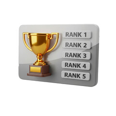 3d icon of Trophy and leaderboard combo isolated 