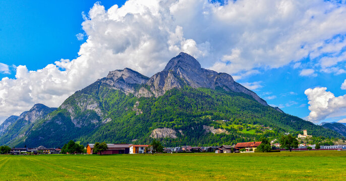 Mels und Sargans im Seeztal im Schweizer Kanton St. Gallen
