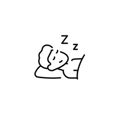 Sleep linear icon. Break time. Line customizable illustration. Contour symbol. Vector isolated outline drawing. Editable stroke