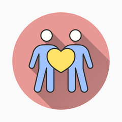 Simple icon of two people with heart.