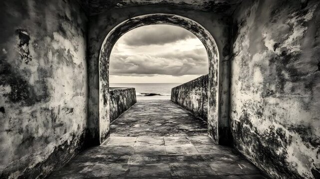 The Cape Coast Castle, a historic fort overlooking the Atlantic Ocean, showcasing Ghana's colonial history 