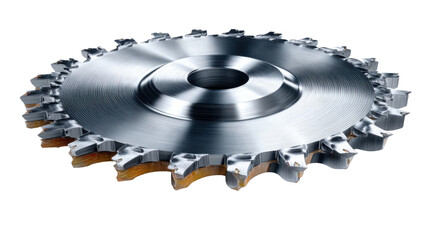 Precision Saw Blade: A close-up shot showcases a circular saw blade, highlighting the intricate design and sharp teeth engineered for precise cutting and industrial applications. 