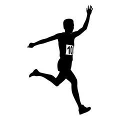 Marathon Runner Victory Silhouette at Finish Line � Energy, Triumph and Athletic Achievement
