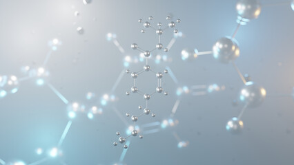 procarbazine molecular structure, 3d model molecule, chemotherapy medication structural chemical formula view from a microscope
