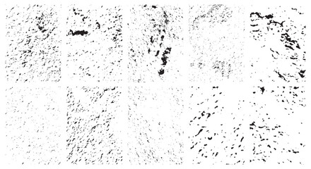 Collection of urban grunge overlay. Paint texture with spray effect and drop ink splashes for graphic designer.