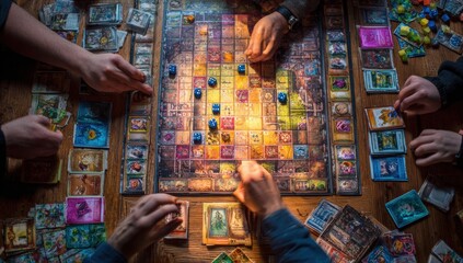 Group playing a card game