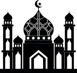  minimal masjid vector art illustration black eps