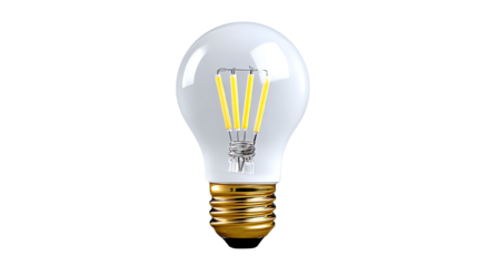 A clear light bulb on a white isolated background, symbolizing innovation and ideas.