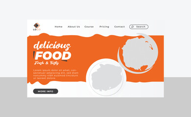 Delicious food landing page design template for your website 