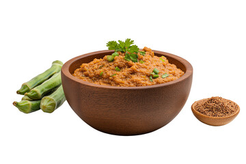 Delicious bowl of spicy Indian chutney with fresh ingredients and spices, perfect for enhancing any meal.