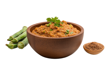 Delicious bowl of spicy Indian chutney with fresh ingredients and spices, perfect for enhancing any meal.